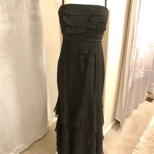 BCBG Black Tiered Evening Gown